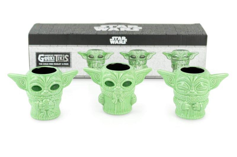 Geeki Tikis Star Wars The Mandalorian The Child Mini Muglets Set of 3-2.5-Ounce Green Ceramic Cup Fun Small Drinking Glass for Coffee, Water, Tea - Perfect Fan Gift - Licensed Merchandise - Image 2